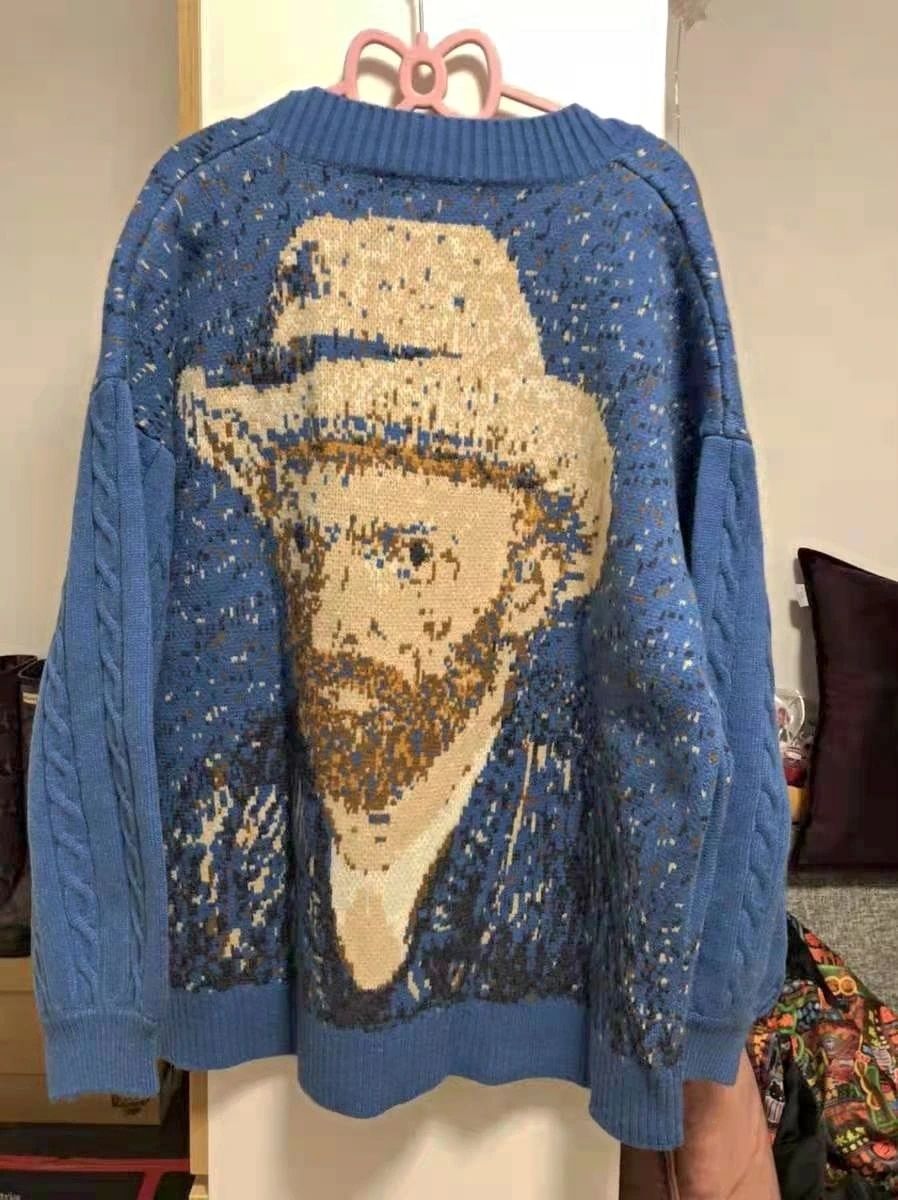 Customer photo review of Van Gogh Vintage Cardigan Knit Sweater