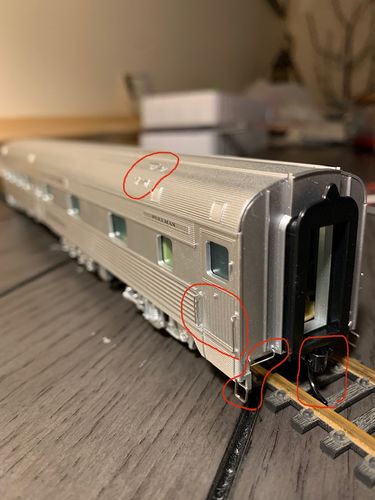 Customer photo review of Walthers Mainline 910-200 Passenger Car Exterior Detailing Kit, HO