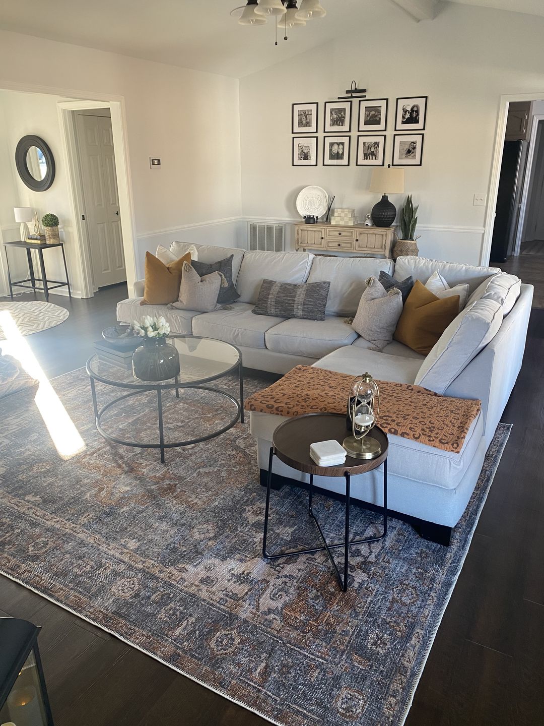 Customer photo review of Distressed Vintage Cezanne Rabbit Gray Inca Gold Area Rug