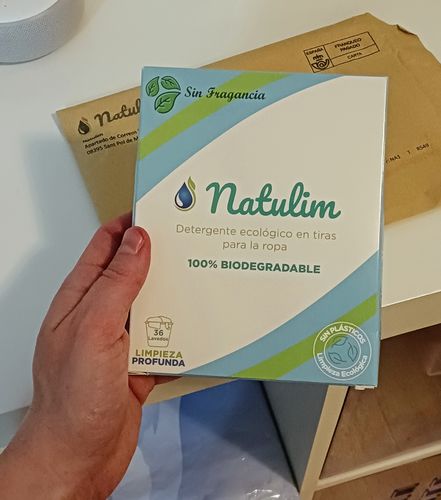 Customer photo review of Eco-Tiras de Detergente 40 lavados Natulim