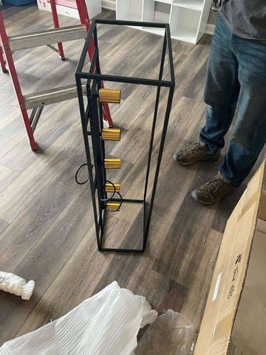 Customer photo review of Modern Rectangle Crystal Island Linear Chandelier