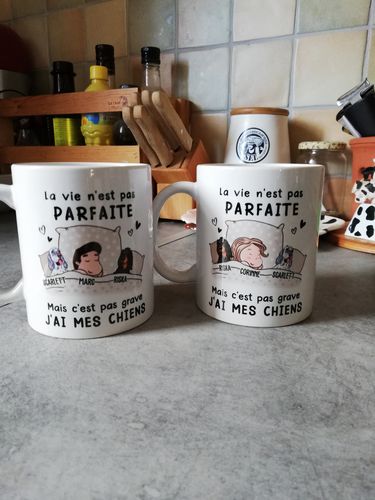 Customer photo review of Mug Personnalisé - La Vie N‘Est Pas Parfaite Mais J‘Ai Mon Chien