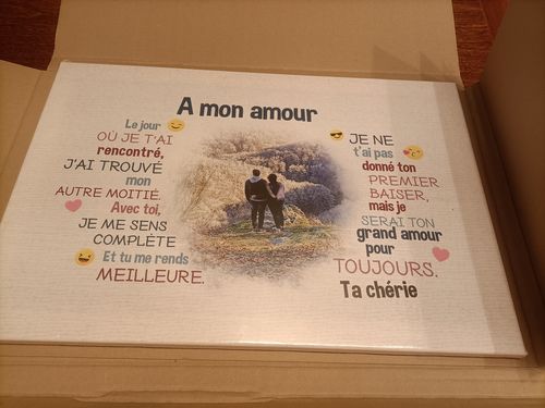 Customer photo review of Emoji Love (pour lui - photo) - Toile partenaire