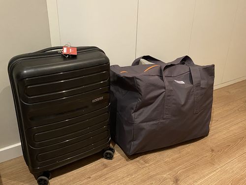 Customer photo review of 🎿  Bolsa MyBigBag® Gris Marengo (cremallera naranja flúor)