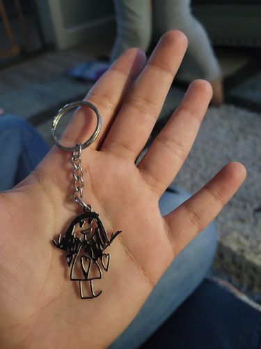 Customer photo review of Personalized Photo Projection Necklace Initials Necklace With Photo Projection