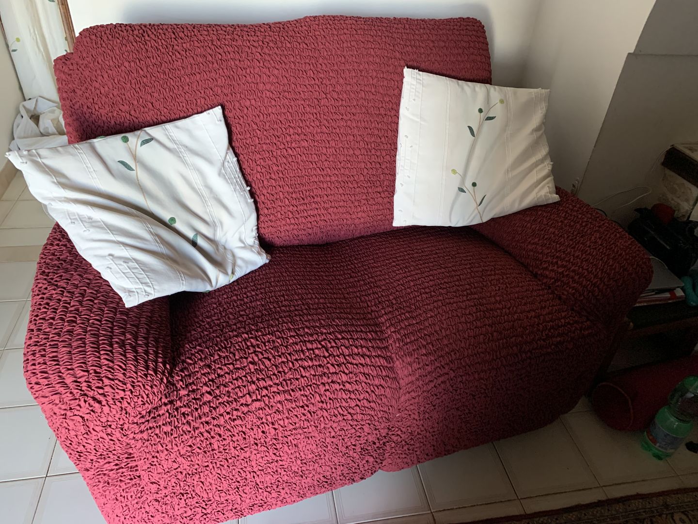 Customer photo review of 2 Seater Recliner Sofa Cover - Bordeaux, Microfibra