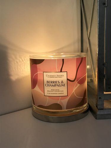 Customer photo review of Berries & Champagne Candle - Rose Gold Bracelet Collection