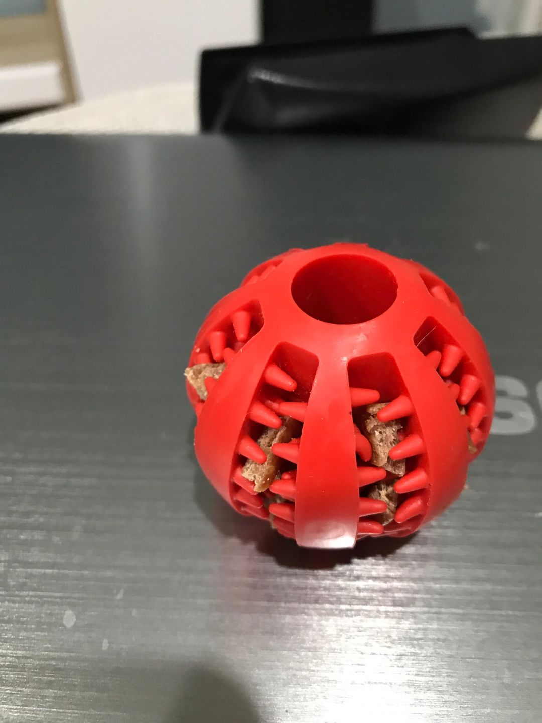 Customer photo review of Teeth Cleaning Dog Chew Treat Ball