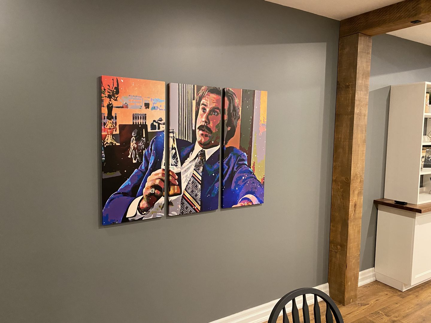 Customer photo review of Ron Burgundy Wall Art