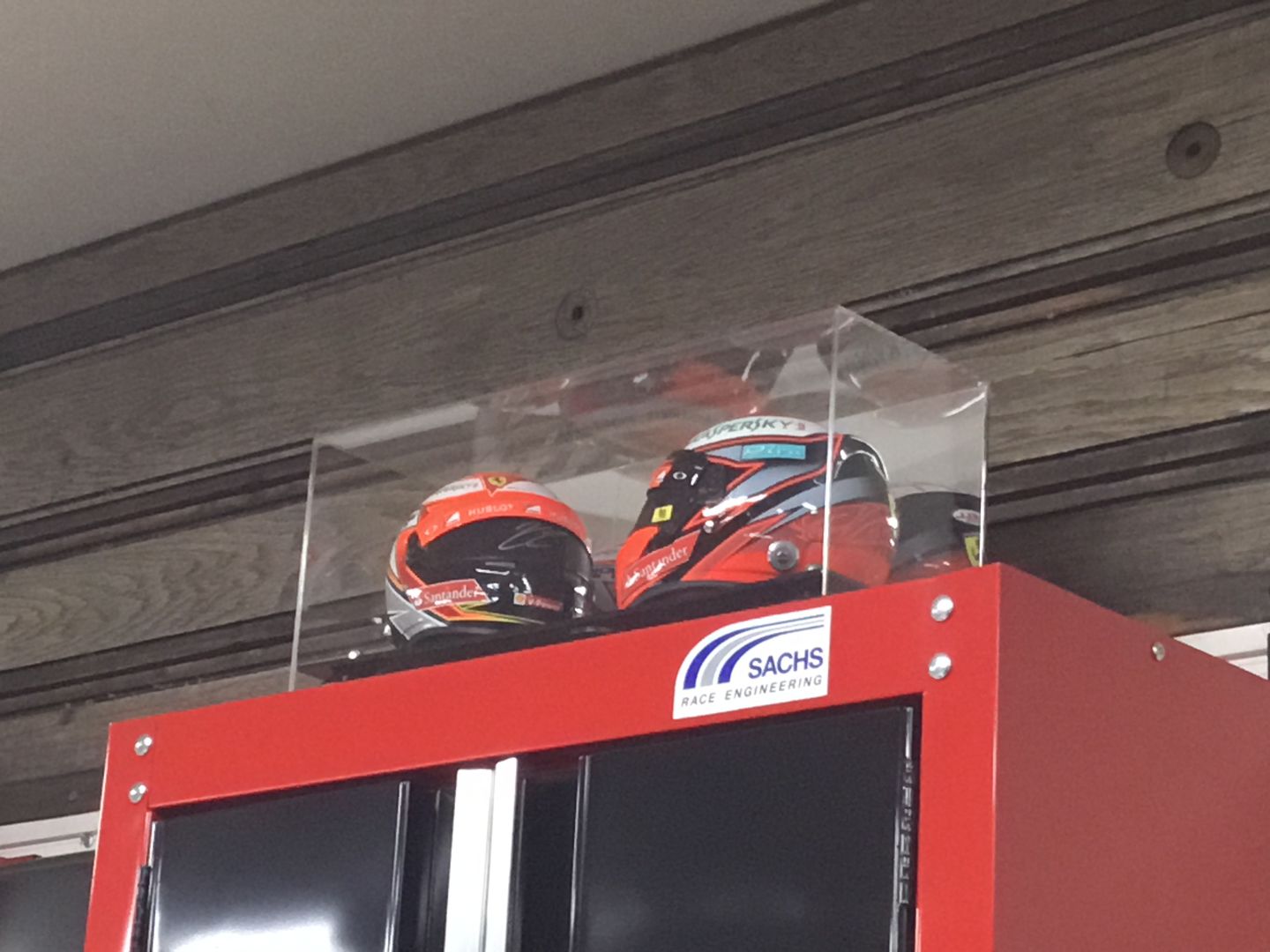 Customer photo review of 2 Mini Helmet or Mini Football with Mini Helmet (not Full Size) Display Case with Risers Mirror