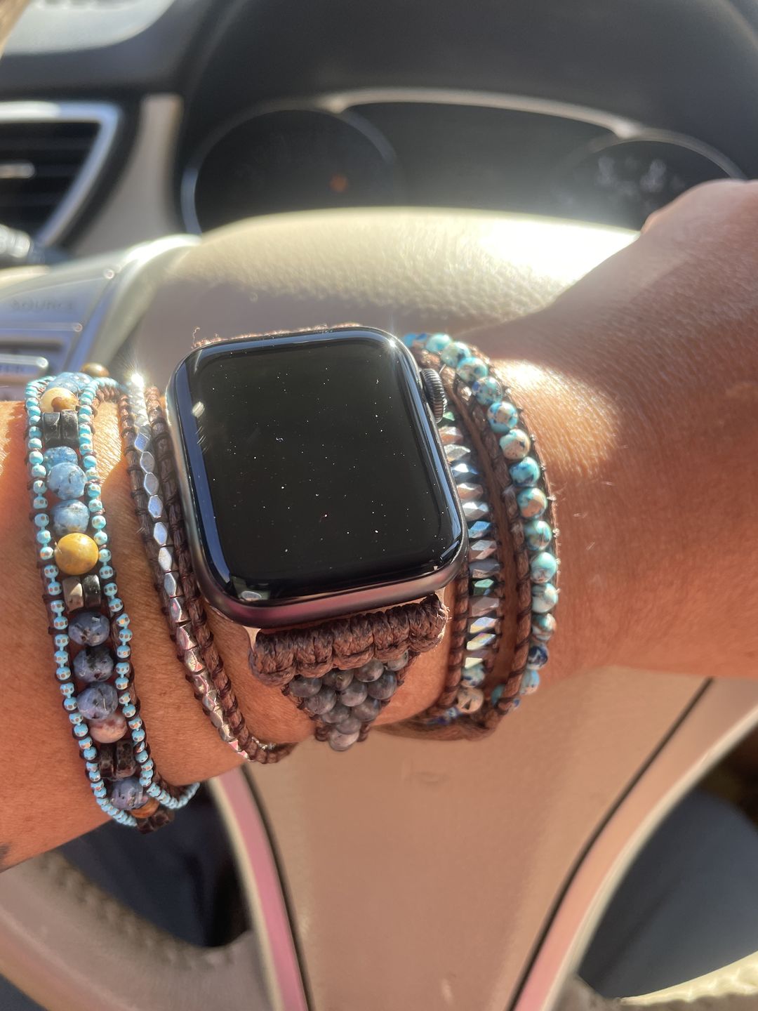 Customer photo review of Serene Ocean Apple Watch Strap