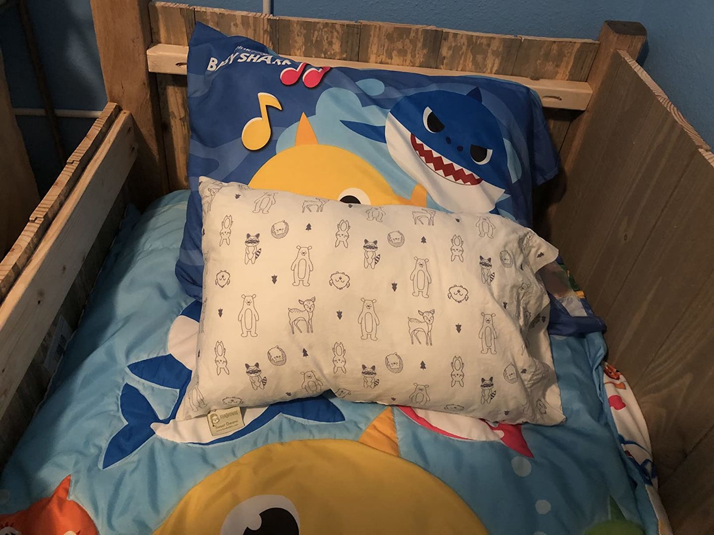 Customer photo review of Jumbo Toddler Pillow with Pillowcase