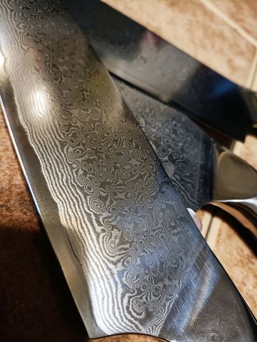 Customer photo review of "Shogun" Collection - Japanese VG10 Damascus Steel Knife Set