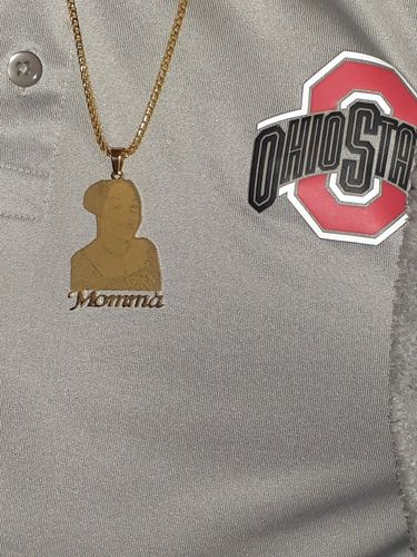 Customer photo review of Lovers Charm™ 18K Custom Engraved Necklace