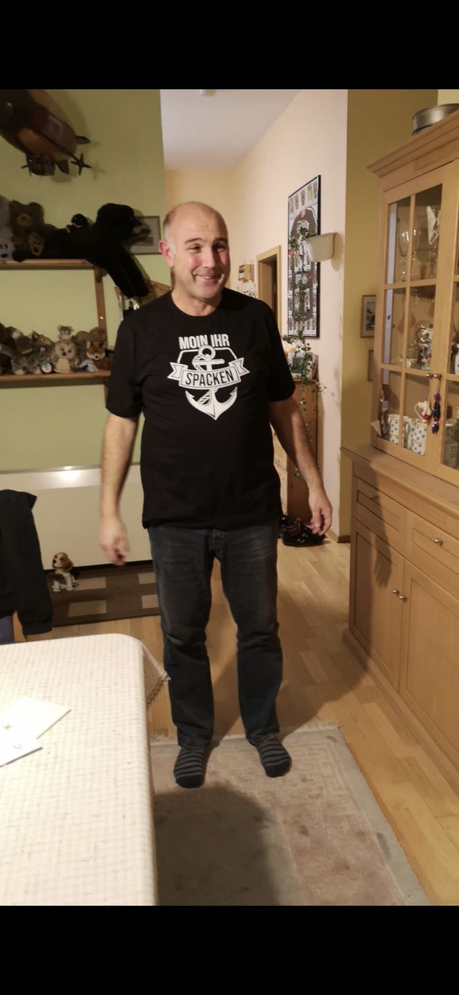 Customer photo review of Moin Ihr Spacken 2 · Herren Premium Bio T-Shirt