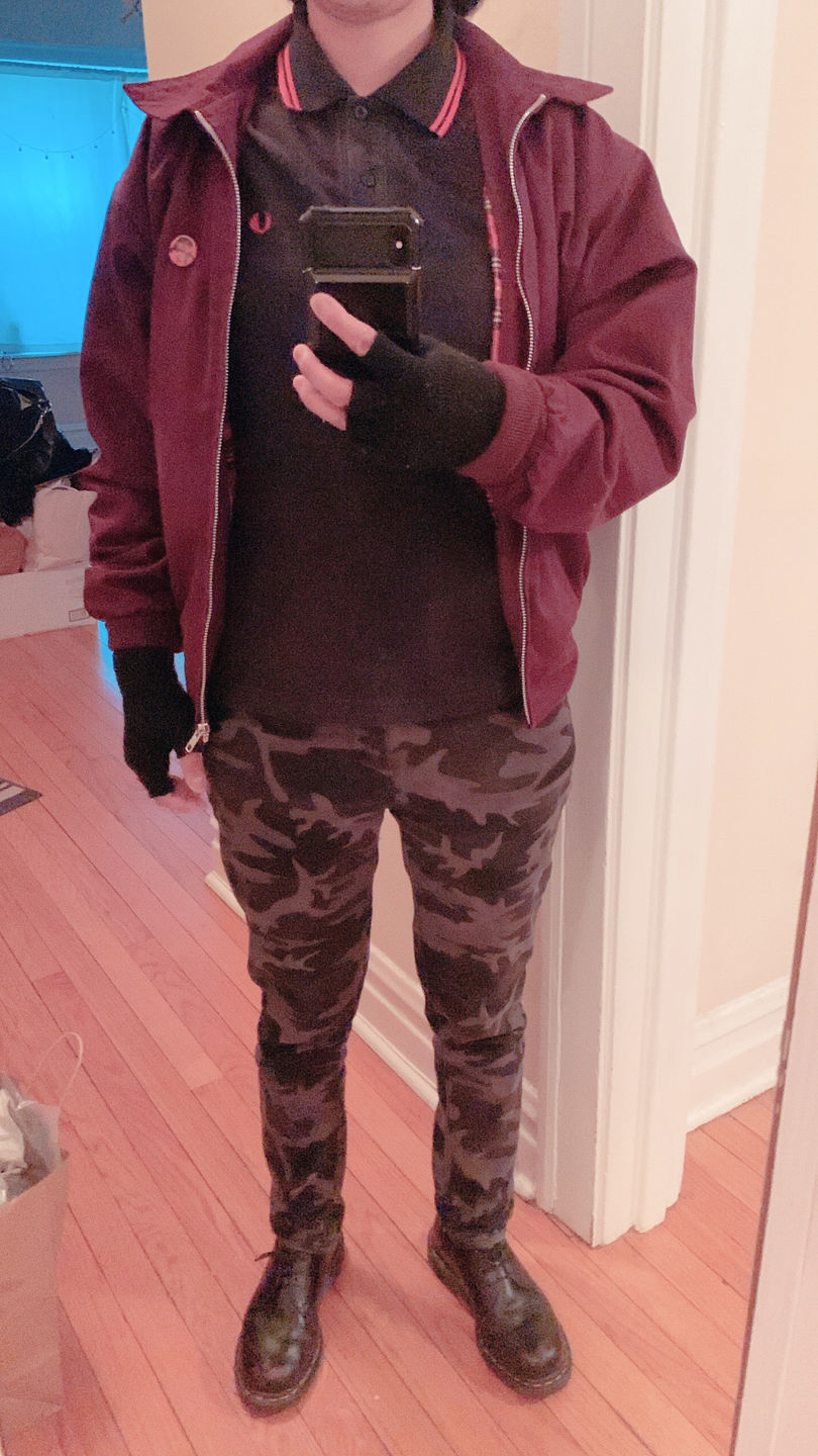 Customer photo review of Harrington Jacket - Burgundy