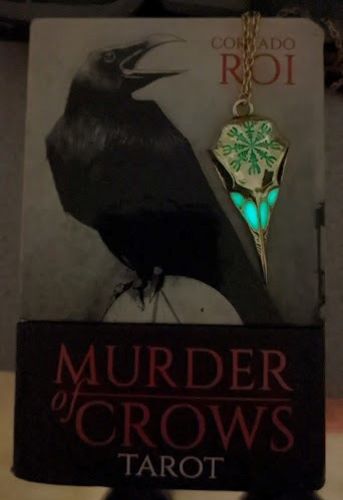 Customer photo review of Glow in the Dark Runic Raven Amulet Necklace