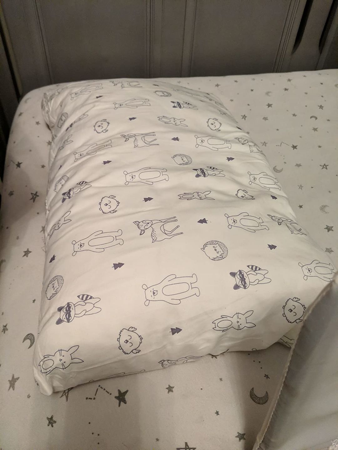 Customer photo review of Jumbo Toddler Pillow with Pillowcase