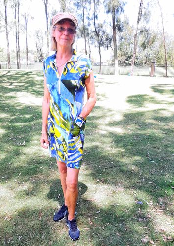 Customer photo review of Corsican Dress in Yellowstone size XS only
