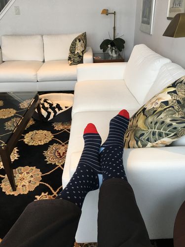 Customer photo review of "Business Party" Cotton Compression Socks by Top & Derby (15-20 mmHg)