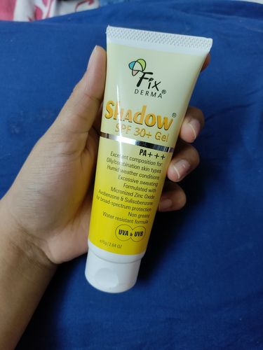 Customer photo review of Shadow Sunscreen SPF 30+ Gel