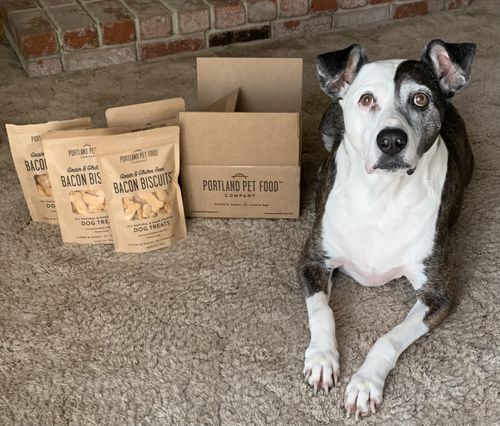 Customer photo review of Grain & Gluten-Free Bacon Biscuit Dog Treats