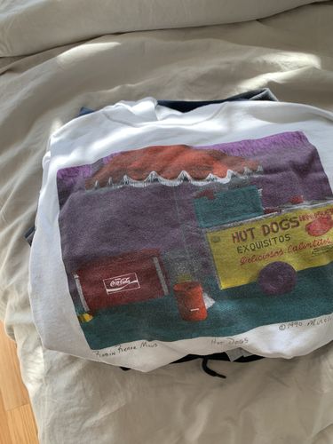 Customer photo review of Vintage Hot Dogs Muscle Beach Sweatshirt Size XL