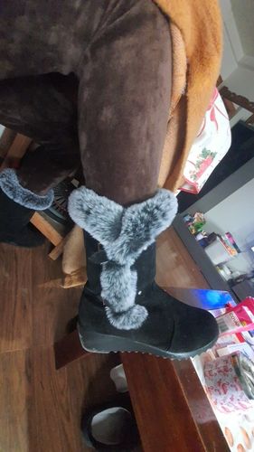 Customer photo review of Warm Fur Mid-Calf Womens Boots