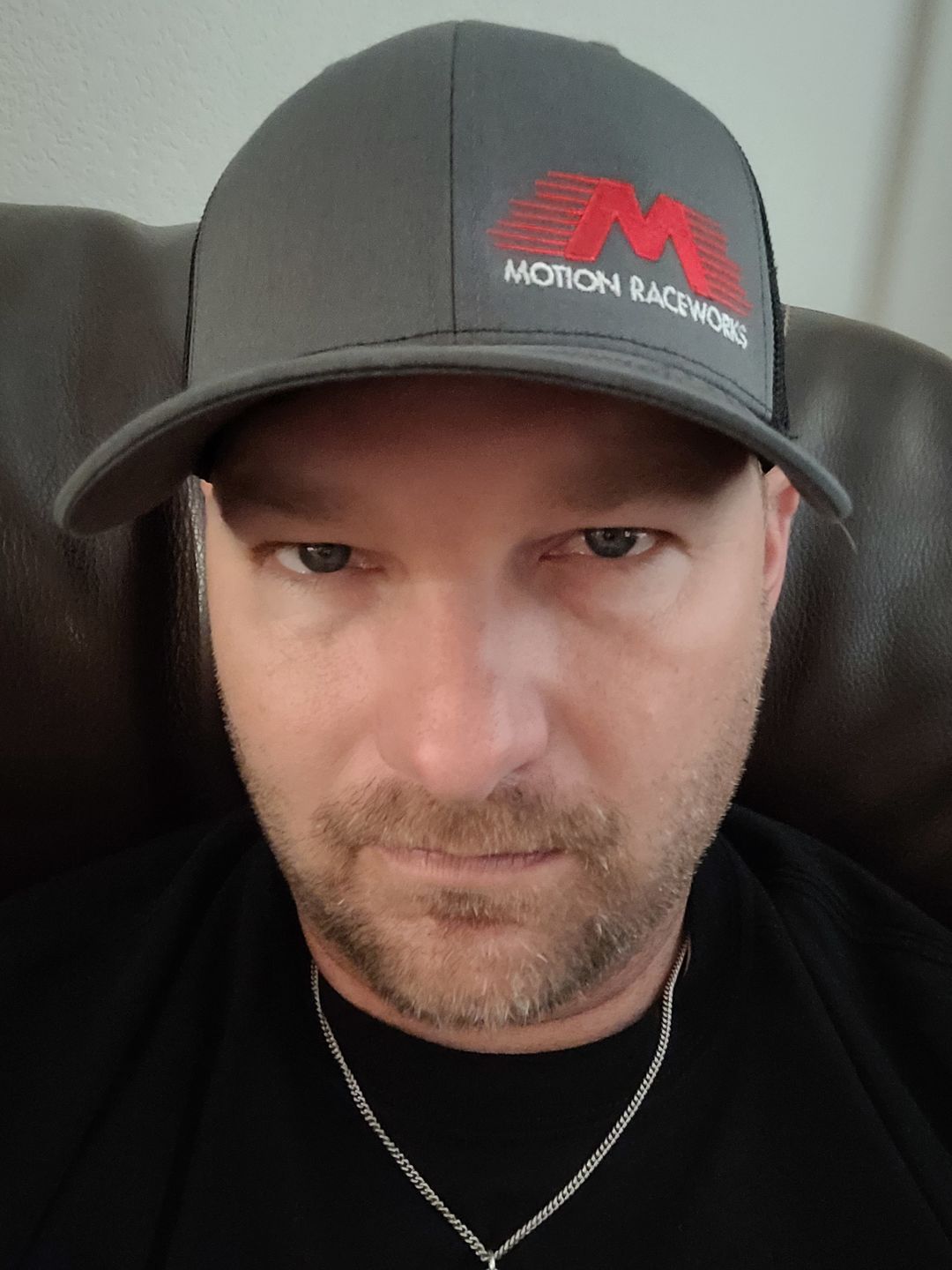 Customer photo review of Black/Grey Motion Raceworks Trucker Snapback Hat (Mesh Back)