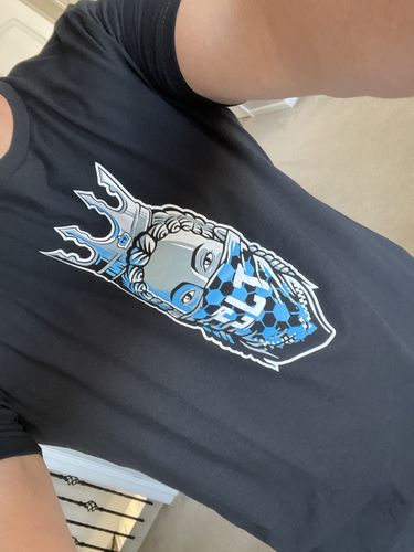 Customer photo review of Glory Days Apparel - Queen CLT Bandana T-Shirt