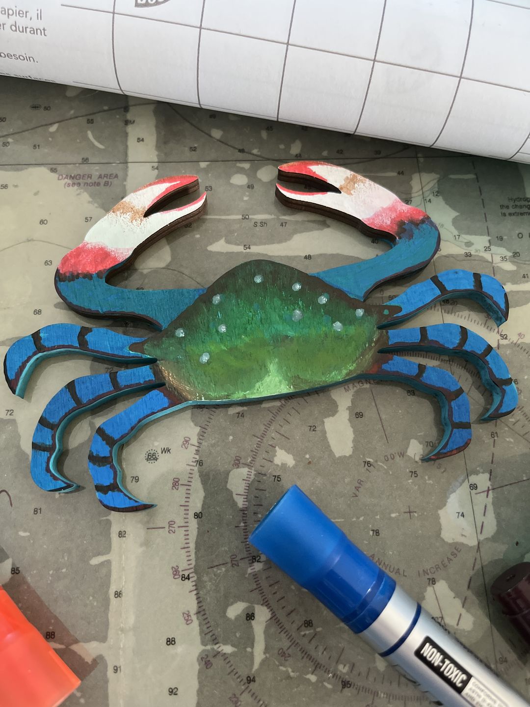 Customer photo review of Unfinished Wooden Crab Shape - Ocean - Nursery - Craft - up to 24" DIY