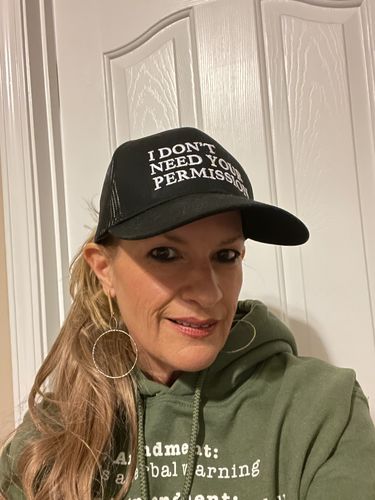 Customer photo review of I Don't Need Your Permission Hat