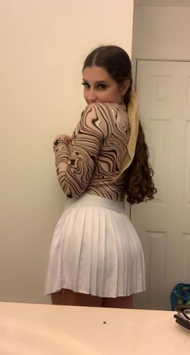 Customer photo review of High-Rise Pleated Tennis Skirt - White