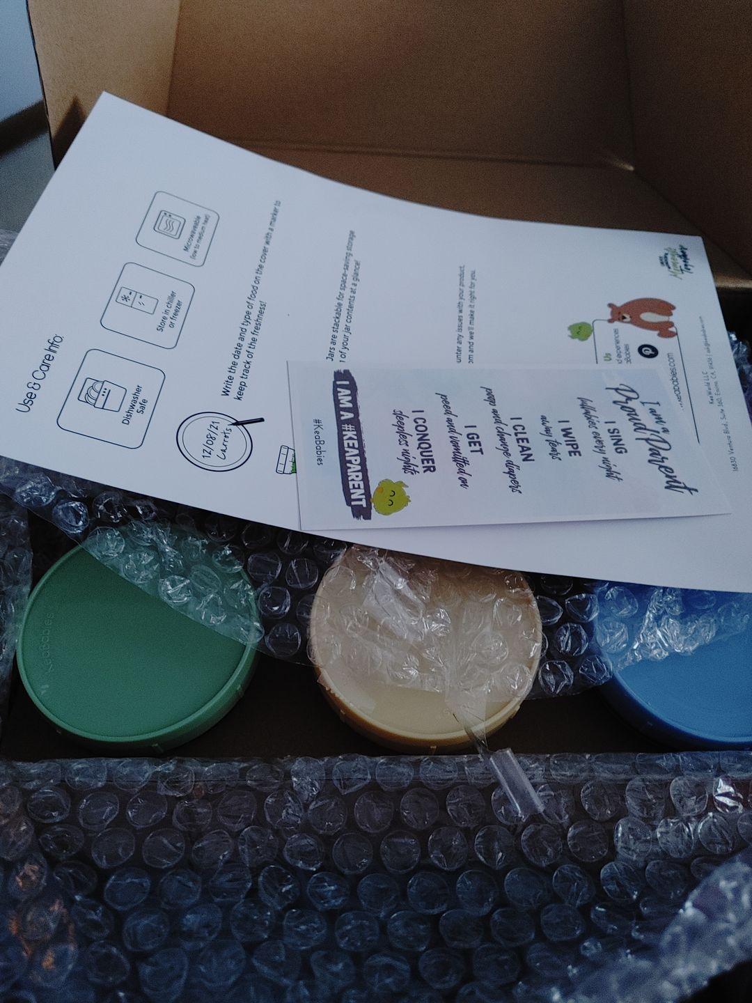 Customer photo review of Prep Jars Baby Food Storage Glass Container