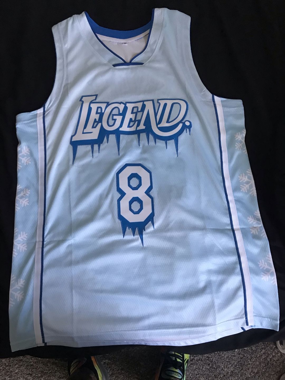 Customer photo review of Legend Icy Custom Basketball Jersey