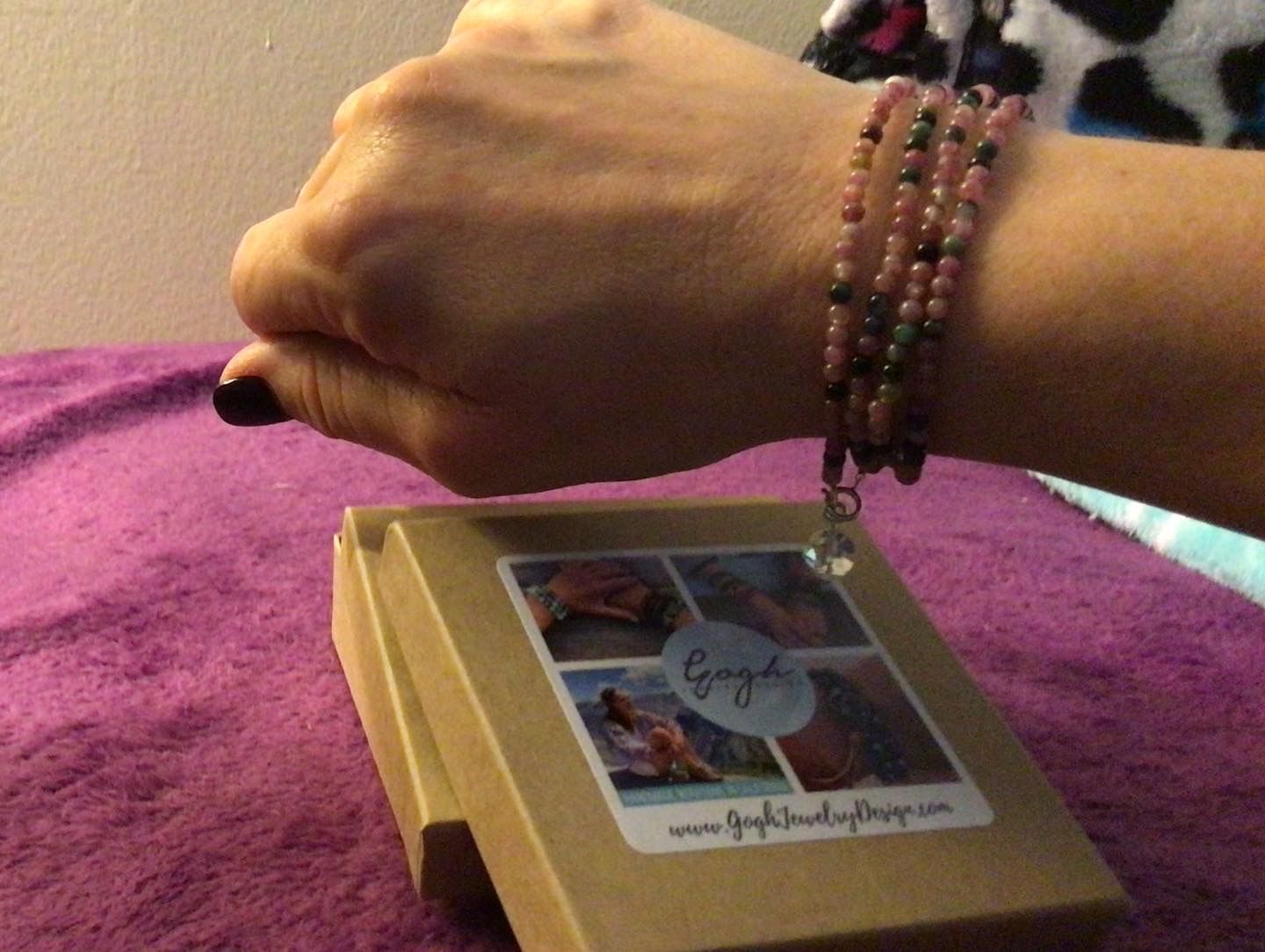 Customer photo review of Emotional Healing Rainbow Chakra Tourmaline Wrap Bracelet for Self Love