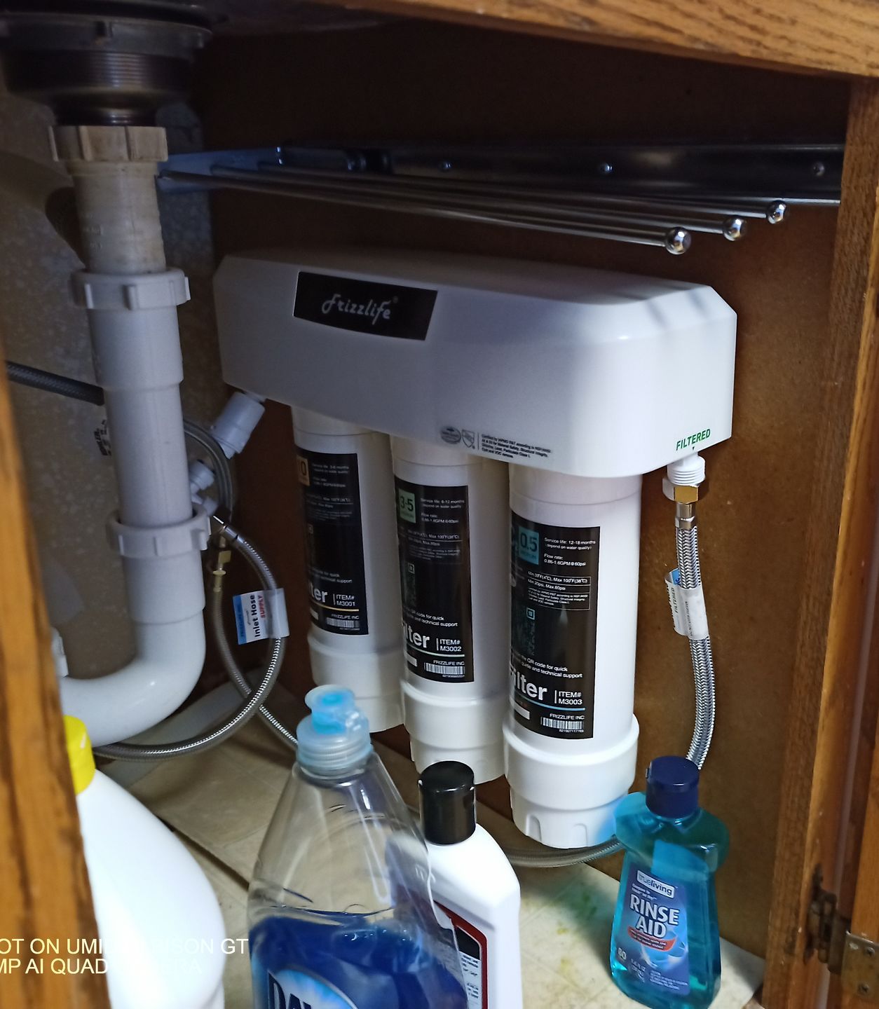 Customer photo review of Frizzlife 3-Stage Under Sink Water Filter System SK99-NEW, Direct Connect