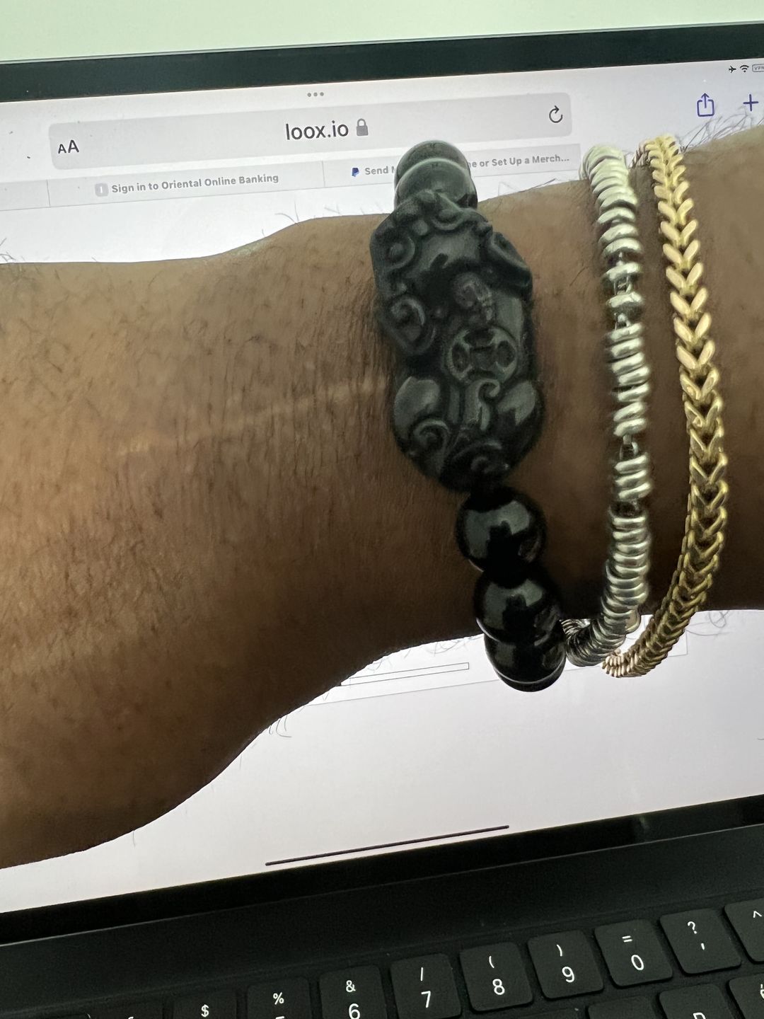 Customer photo review of Pi Yao Obsidian Wealth Bracelet