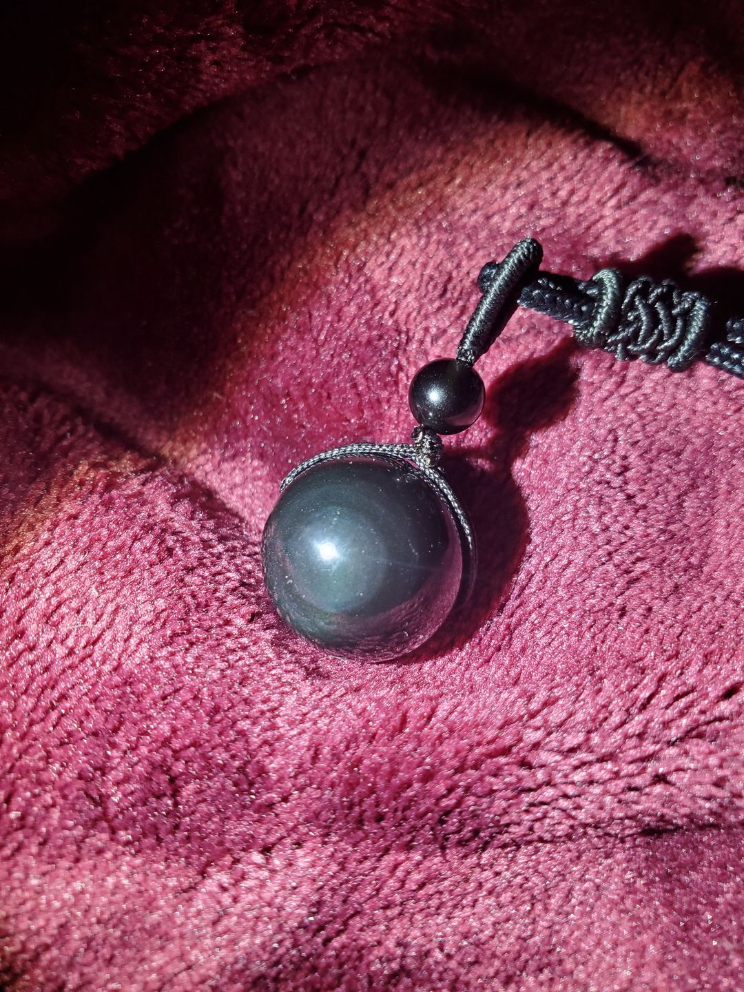 Customer photo review of Obsidian Stone Necklace