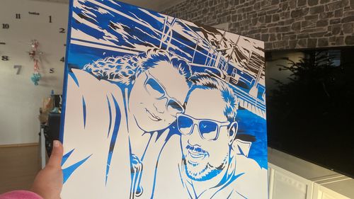 Customer photo review of Porträt auf Leinwand zum Selbermalen