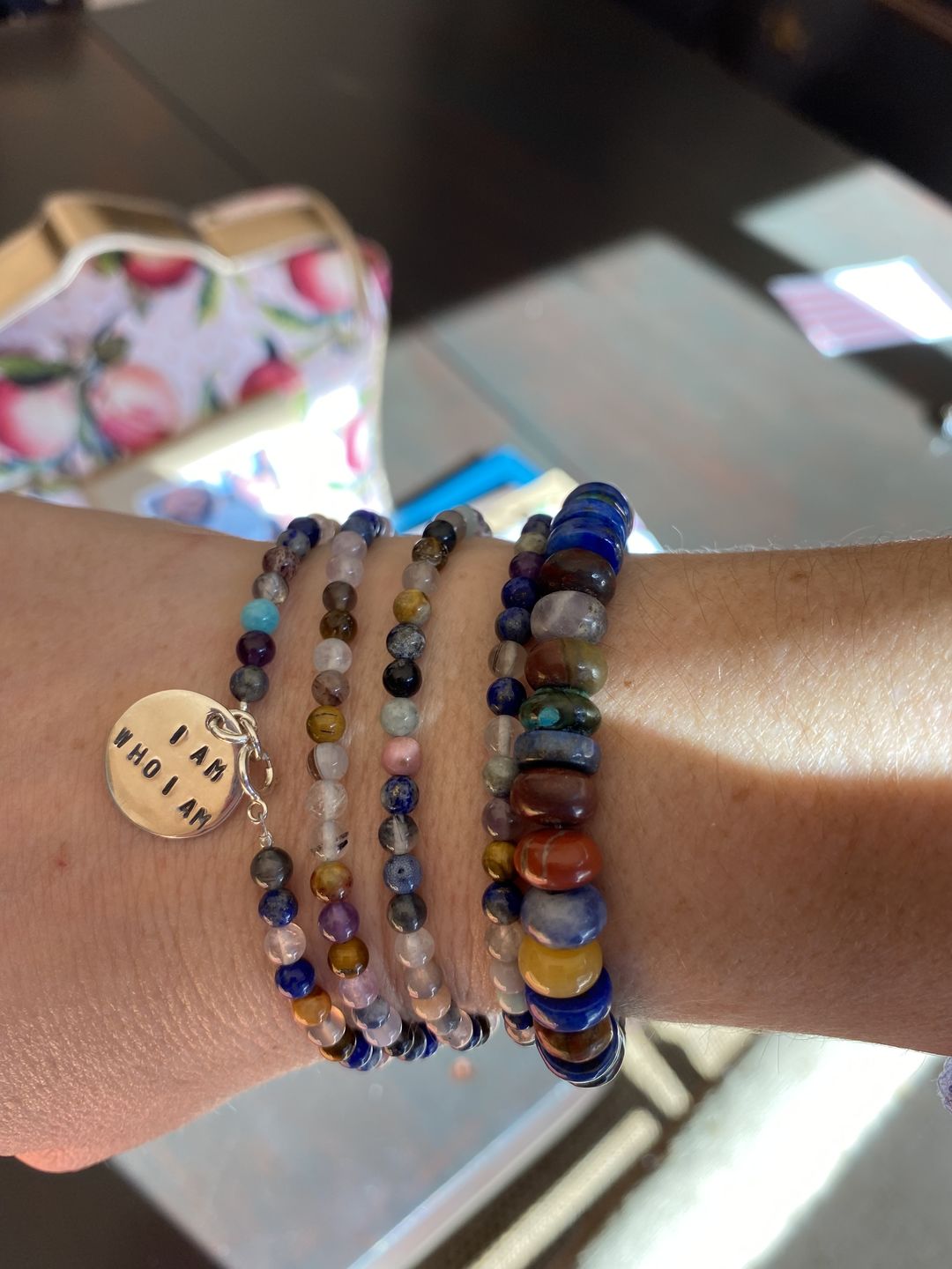 Customer photo review of I am who I am - Affirmation Bracelets Combo