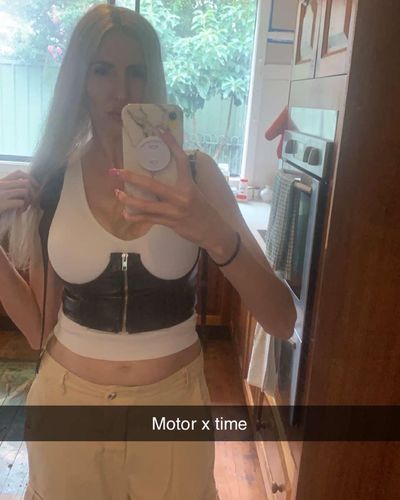 Customer photo review of Zipper Front Shoulder Buckled Strap Corset Top