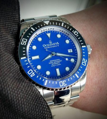 Customer photo review of Oceaneva™ Men's Deep Marine Explorer II 1250M Pro Diver Watch Blue Dial