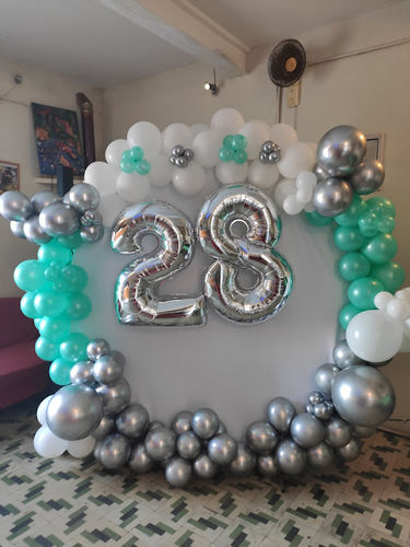 Customer photo review of Custom White Round Fabric Backdrop Pure Color