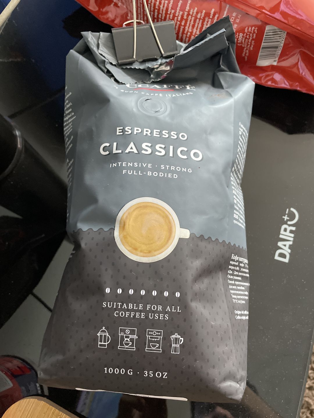 Customer photo review of Occaffe Grano Espresso Classico Intenso 1kg