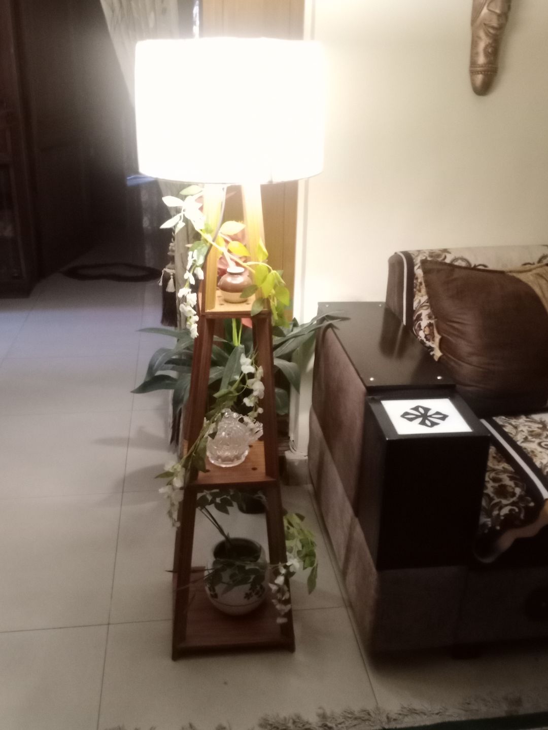 Customer photo review of Decorative  Wooden Floor Lamp for Home Decoration Living Room Corner
