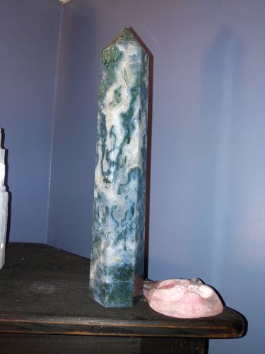 Customer photo review of High Quality & Heavy Moss Agate Tower