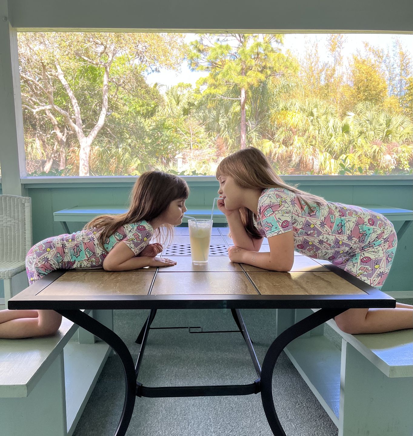 Customer photo review of Comic Purple Bamboo Kids Short Set