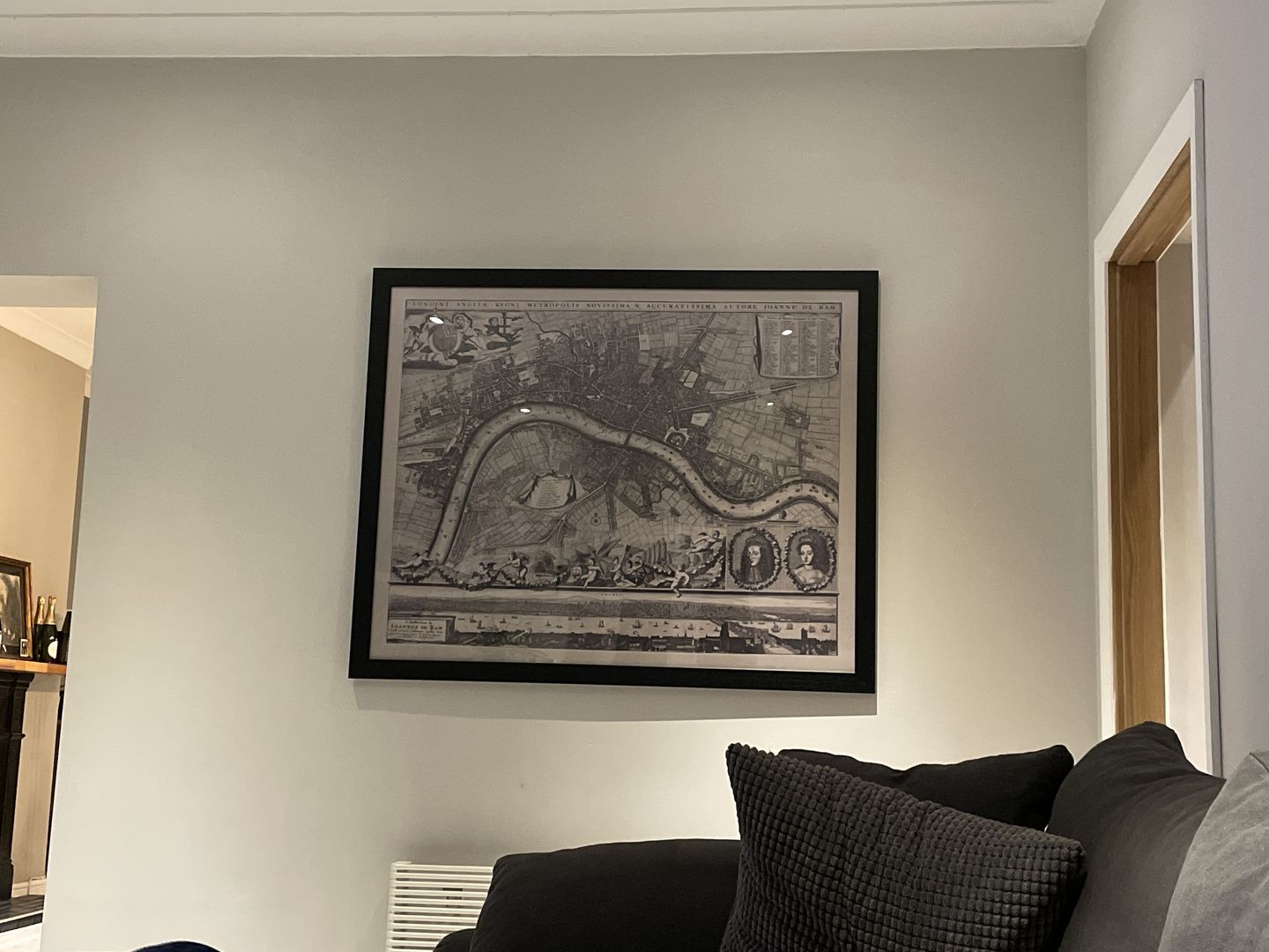 Customer photo review of Rare Old Map of London in 1690 by Joannes de Ram