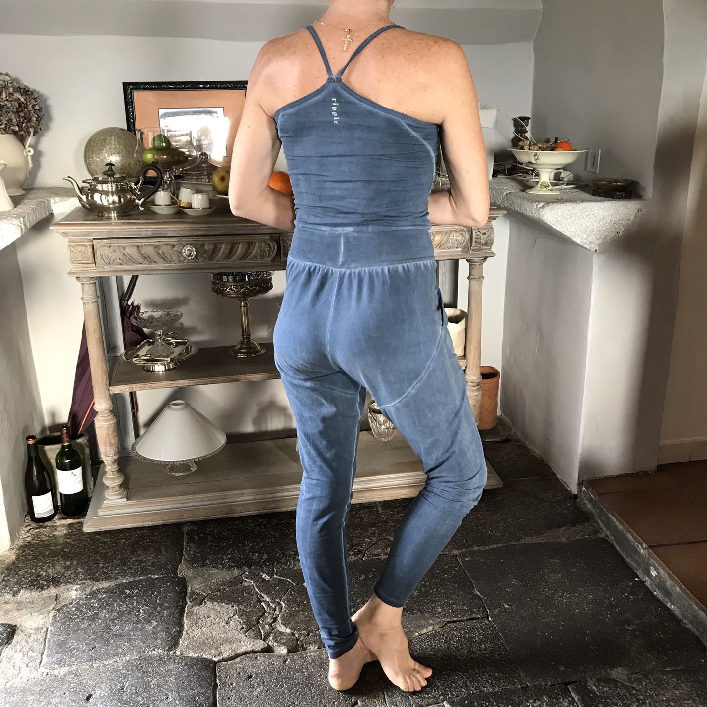 Customer photo review of Stonewash Long Yoga Jumpsuit